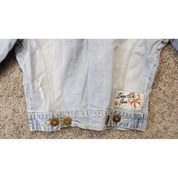 Vintage Y2K 00s Zana Di Denim Jacket Embroidered 90s Short Jean Jacket Sz Small - Picture 13 of 16